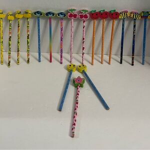 Vibrant Kids Pencil Set with Fun Erasers